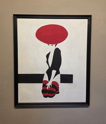 École italienne (XX) - Donna dal cappello rosso, da Amleto