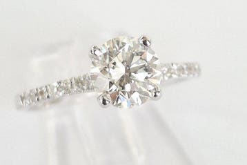 Bague de fiançailles - 18 carats Or blanc - 1.12ct. tw.