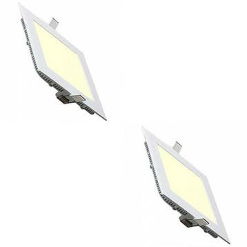 LED Downlight Slim 2 Pack - Inbouw Vierkant 9W LED Warm Wit, Verzenden, Nieuw