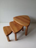 Tables gigognes - Chêne - Trois petites tables dappoint, Antiquités & Art