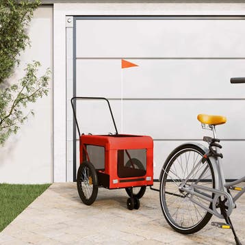 vidaXL Hondenfietstrailer oxford stof en ijzer oranje en, Verzenden, Nieuw