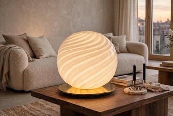 Vintage - Lampe de table - Verre, Laiton - Lampe vintage