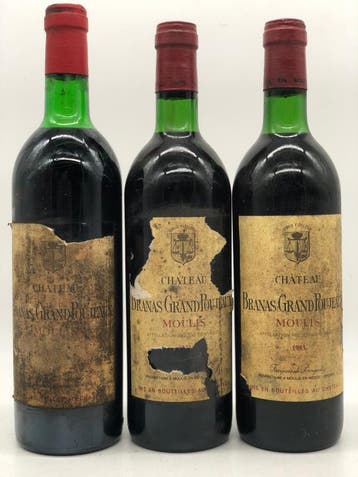Dual-vintage lot of 3 x Chateau Branas Grand Poujeaux, Mo..., Verzamelen, Ophalen of Verzenden, Nieuw, Frankrijk, Rode wijn