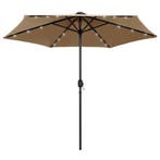 vidaXL Parasol met LED-verlichting en aluminium paal 270 cm, Verzenden, Nieuw