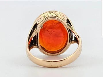 Zegelring - 18 karaat Roségoud - 1.00ct. tw. Carneool -
