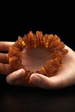 Barnsteen - 38 G Baltic Amber Bracelet – Unpolished Cognac