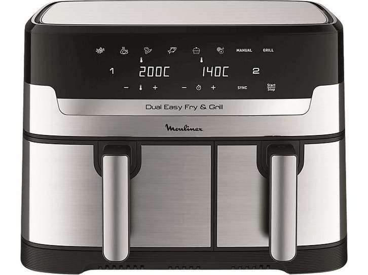 Moulinex -   Dual Easy Fry&grill - Inox, Elektronische apparatuur, Airfryers, Airfryer XXL, Nieuw, 1500 gram of meer, Verzenden
