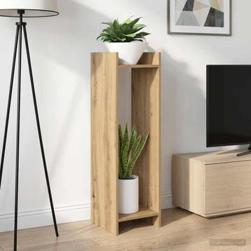 vidaXL Plantenstand 2 st Artisanaal eiken 30 x 30 x 100 cm, Verzenden