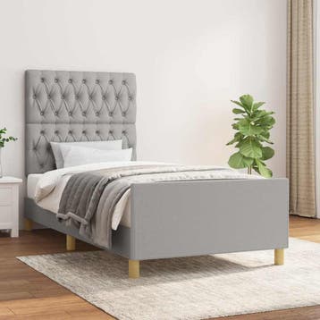 vidaXL Bedframe zonder matras 100x200 cm stof lichtgrijs, Verzenden, Nieuw