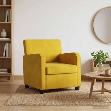 vidaXL Fauteuil Geel fluweel, Verzenden