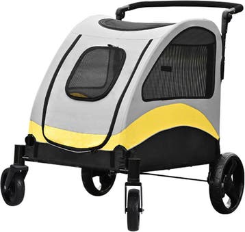 Hondenbuggy 42kg grijs/geel | Tweede kansje | OP=OP, Dieren en Toebehoren, Honden-accessoires, Verzenden, Zo goed als nieuw