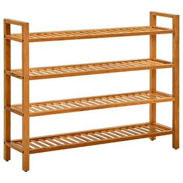 vidaXL Schoenenrek met 4 schappen 100x27x80 cm massief, Verzenden, Nieuw