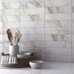 Wandtegel Cifre Diamond Gold Marmerlook Wit Goud Mat 7,5x30, Doe-het-zelf en Bouw, Nieuw, 20 tot 40 cm, 10 m² of meer, Wandtegels