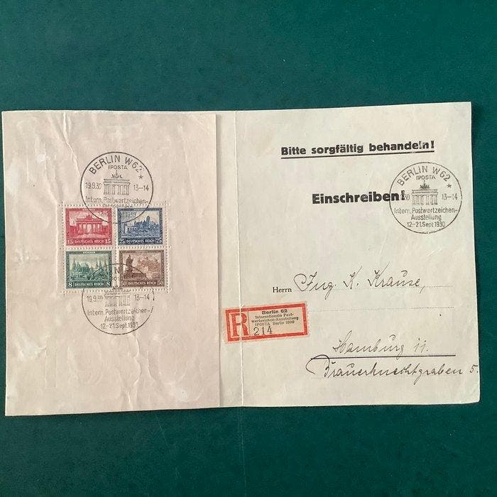 Duitse Rijk 1930 - Een iPOSTA-blok met annulering van de, Postzegels en Munten, Postzegels | Amerika