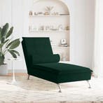 vidaXL Massage chaise longue met bolster fluweel donkergroen, Verzenden