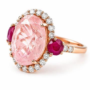 Zonder minimumprijs - Ring - 14 karaat Roségoud - 7.84ct., Nieuw