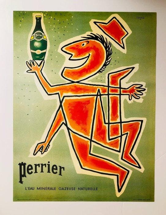 Raymond Savignac - PERRIER - LEau Minerale Gazeuse, Antiek en Kunst, Kunst | Tekeningen en Fotografie
