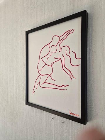 Liesens - Dance dance dance (Handpainted on white canvas met