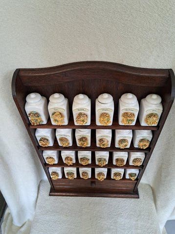 Kruidenrek (25) - Hout, Porselein - Kruidenapotheek, Antiek en Kunst