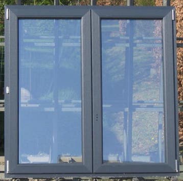 pvc raam , chassis ,venster 150 x 150 antraciet ral 7016, 75 tot 150 cm, Kunststof, Raamkozijn, Nieuw