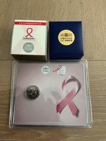 Frankrijk. 2 Euro 2014/2018 Sidaction + Ruban Rose (2