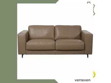 Leren bank Clear - 2,5 zits - Granada Taupe (taupe/bruin) -, Ophalen of Verzenden