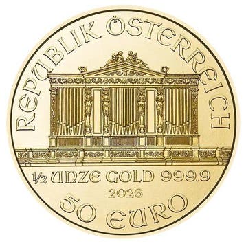 1/2 oz - Goud .999 - Goldmünze Wiener Philharmoniker 2026 -