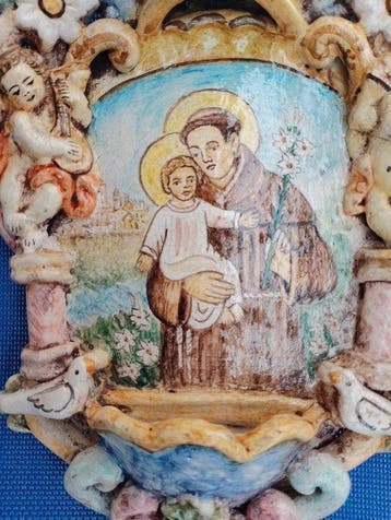 Barok Wijwatervat - Ceramica Salernitana - SantAntonio da