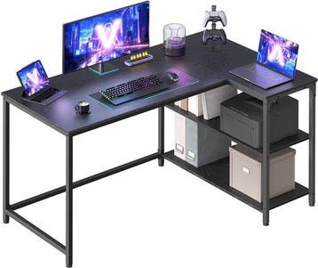 L-vormig hoekbureau met in hoogte verstelbare plank -, Verzenden, Nieuw
