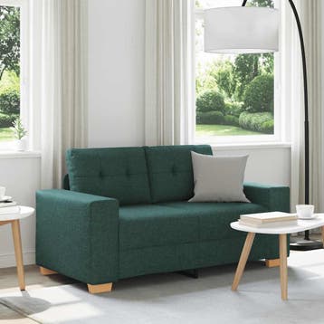 vidaXL Loveseat Sofa Donkergroen 160x77x82 cm Stof, Verzenden, Nieuw
