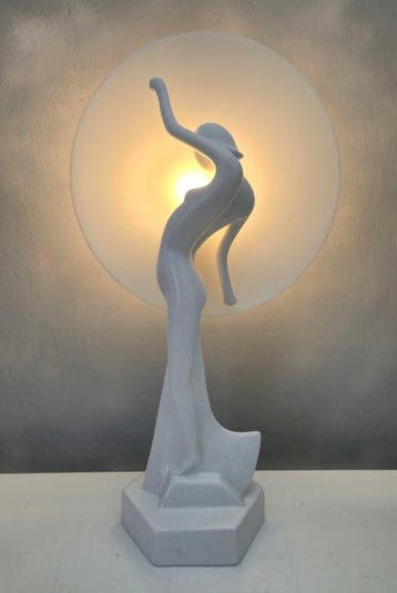 Tafellamp - Extreem Zeldzame Art-Deco Lamp - H : 53 cm -