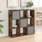 vidaXL Dressoir met lade Rook Eiken 102 x 31 x 99,5 cm, Verzenden