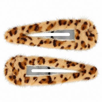 Haarspeld Klikklak 7cm - Panterprint - Bruin Lichtbruin - 2, Nieuw