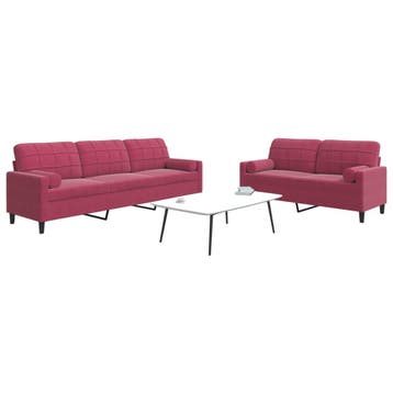 vidaXL 2-delige Loungeset met kussens en bolsters fluweel, Verzenden, Nieuw