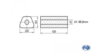 FOX Uni-geluiddemper trapezium zonder mof - verwerking 644 2, Verzenden
