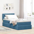 vidaXL Opbergbed met matras met opslag Donkerblauw 90 x 200, Verzenden