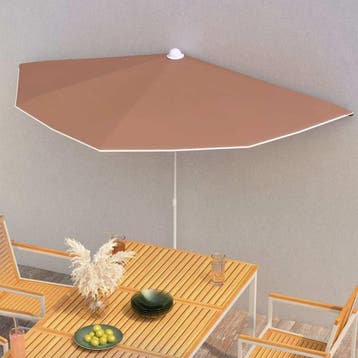 vidaXL Parasol half met paal 180x90 cm terracottakleurig, Tuin en Terras, Verzenden, Nieuw