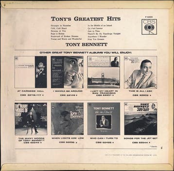 Tony Bennett - Tonys Greatest Hits, Verzenden