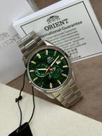 Orient - Stretto Sun & Moon Automatic Day/Date Silver/Green