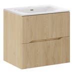 Badkamermeubel Nova 60 cm – Eiken – Hangend Badmeubel, Huis en Inrichting, Badkamer | Badkamermeubels, Verzenden, Nieuw