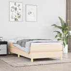 vidaXL Boxspring bed 80x200 cm stof crèmekleurig, Verzenden, Nieuw