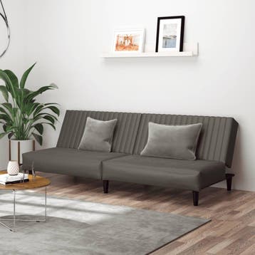 vidaXL Slaapbank / zetel 2-zits kunstleer grijs, Huis en Inrichting, Zetels | Zetels, Verzenden, Nieuw