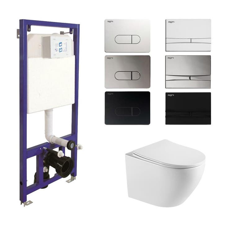 Toiletset Budget 93 Mudo Randloos Met Zitting Mat Wit Met, Bricolage & Construction, Sanitaire, Enlèvement ou Envoi