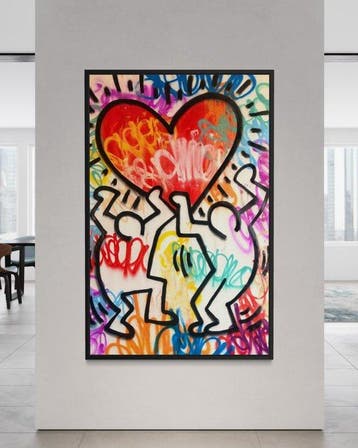 Gunnar Zyl - Heart / Keith Haring & Zyl XXL, Antiek en Kunst