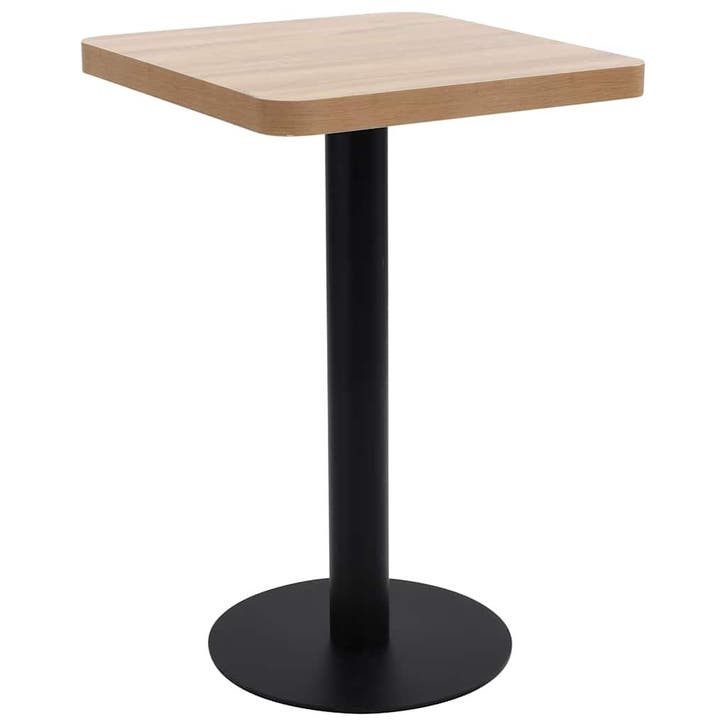 vidaXL Bistrotafel 50x50 cm MDF lichtbruin, Huis en Inrichting, Tafels | Eettafels, Nieuw, Verzenden