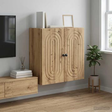 vidaXL Wandkast 59 x 31 x 60 cm Bewerkt hout Artisanaal, Verzenden