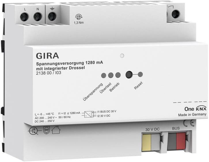 Gira Knx Voeding 1280Ma Met Geïntegreerde Spoel - 213800, Bricolage & Construction, Électricité & Câbles, Envoi