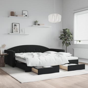 vidaXL Slaapbank met onderschuifbed en lades 100x200 cm, Verzenden, Nieuw