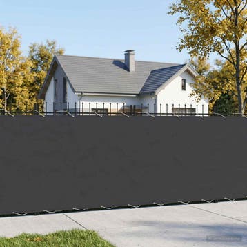 vidaXL Balkonscherm 1,2 x 15 m Stof met PU-coating Zwart, Verzenden
