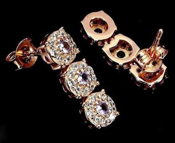 Sans prix de réserve - Boucles doreilles Or rose plaqué sur, Bijoux, Sacs & Beauté, Boucles d'oreilles